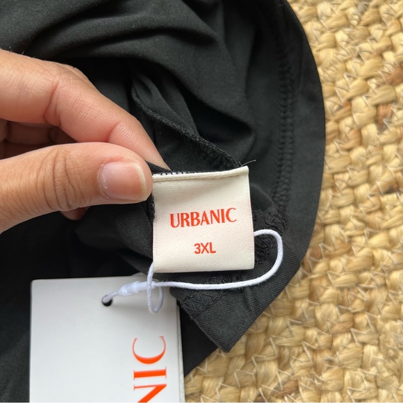 Urbanic Black Deep neck top with sheer sleeves - Picture 9 of 10